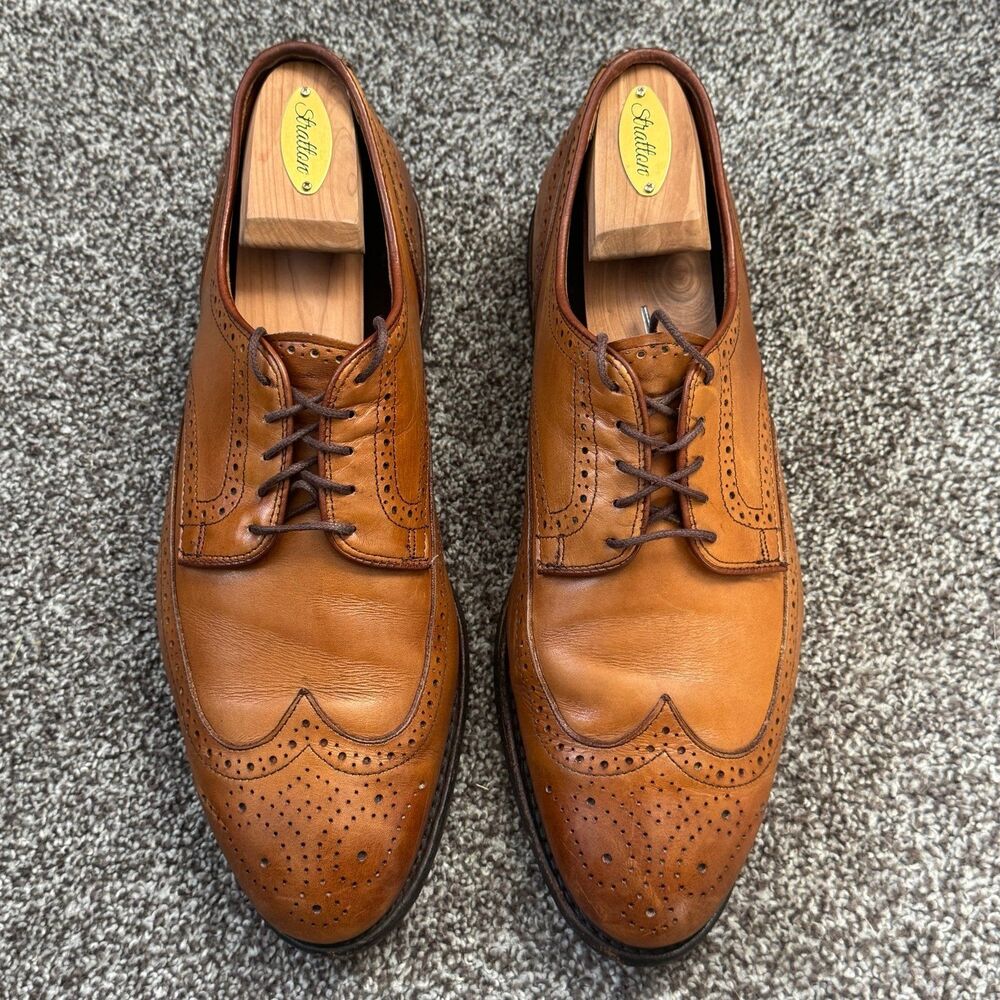 Allen Edmonds Madison Park 9728 Walnut Wingtip Derby Shoes 10.5 3E EEE Wide USA